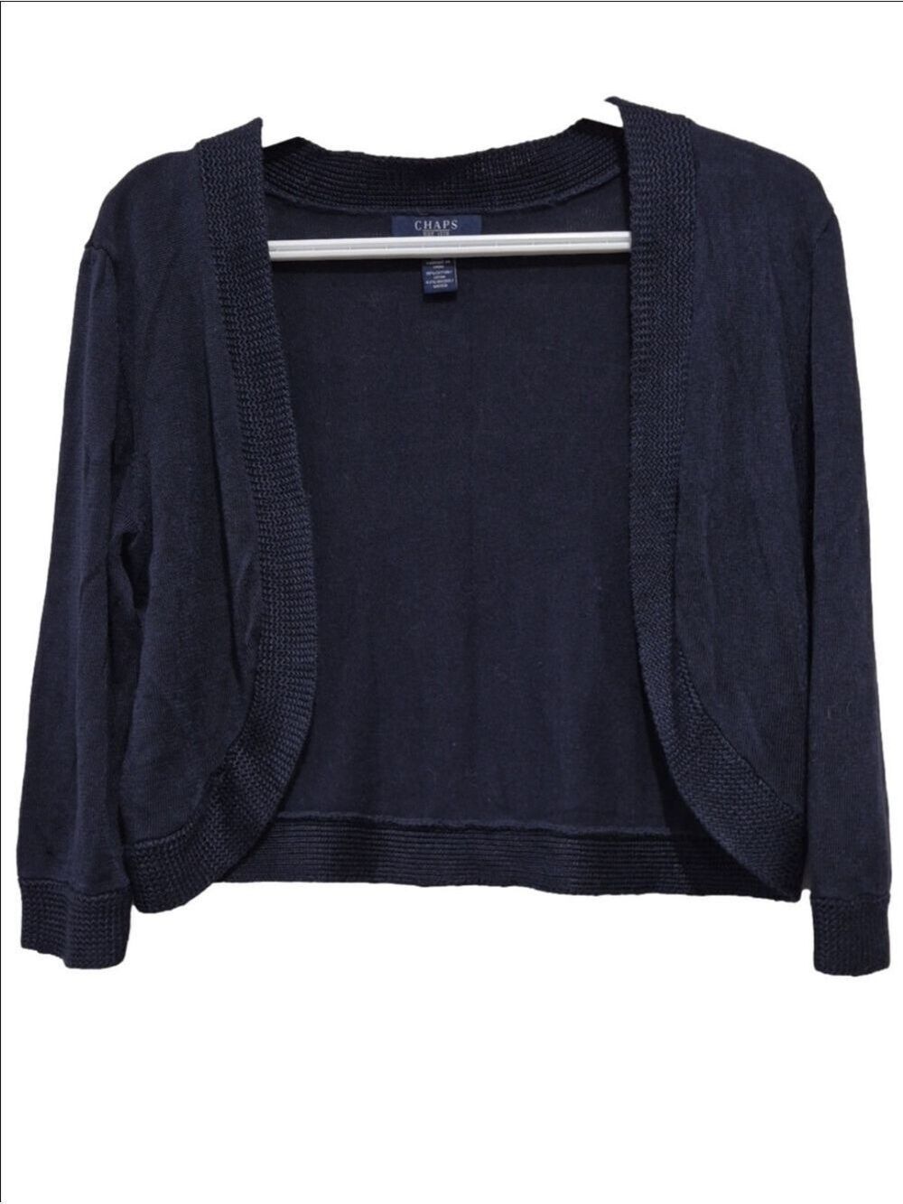 Chaps Navy Blue Cotton Viscose Blend Knit Cardigan Sweater - S/P